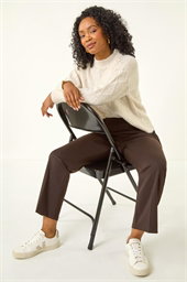 Petite Straight Leg Ponte Stretch Trouser