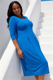 Curve Pocket Shift Midi Dress