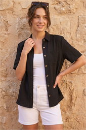 Petite Button Up Pocket Shirt