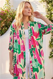 Petite Printed Longline Shirt