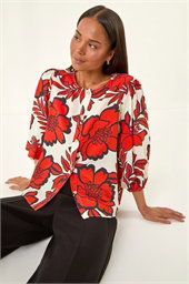 Petite Floral Buttoned Blouse