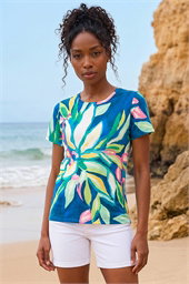 Floral Print Stretch Top