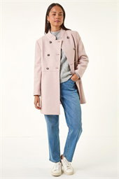 Petite Military Buttoned Coat