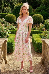 Floral Crochet Lace Midi Dress