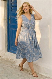 Curve Shell Print Shirt Dress