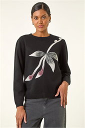 Floral Hotfix Knit Jumper