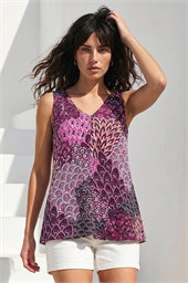 Abstract Print Bar Back Vest