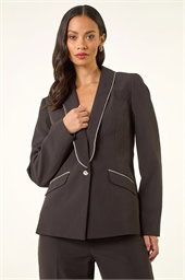 Dusk Diamante Single Breasted Blazer