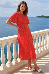 Petite Polka Dot Midi Dress