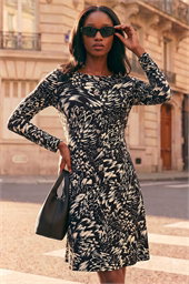 Petite Abstract Button Down Dress