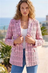 Double Breasted Boucle Jacket