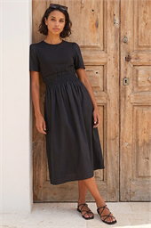 Dusk Shirred Waist Midi Dress