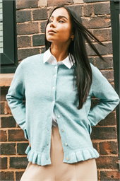 Petite Flute Hem Buttoned Cardigan