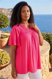 Curve Shirred Yoke Top