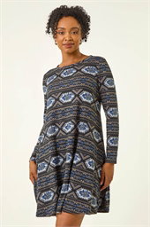 Petite Nordic A-Line Stretch Dress