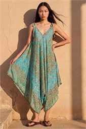 Paisley Floral Pocket Slouchy Jumpsuit