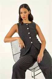 Dusk Pinstripe Stretch Waist Coat