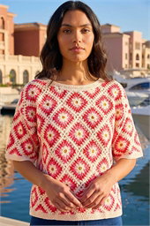 Floral Crochet Knit Top