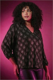 Curve Glitter Sparkle Tunic Top