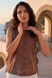 Dusk Embroidered Tie Side Top