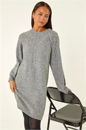 Petite Embellished Faux Pearl Knit Dress