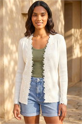 Lace Trim Knit Cardigan