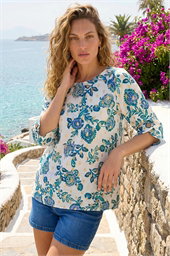 Floral Foil Print Top