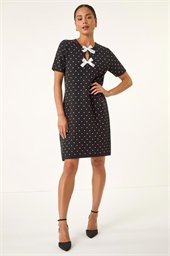 Petite Polka Dot Knit Dress