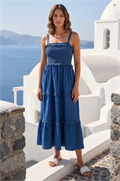 Petite Shirred Tiered Dress