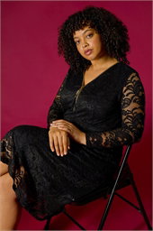 Curve Zip Front Lace Dress