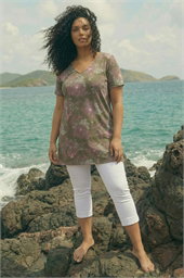 Curve Floral Bar Back Stretch Top