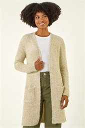 Metallic Longline Knit Cardigan