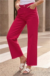 Petite Cotton Frayed Hem Trouser