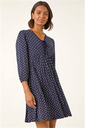 Geometric Bow Stretch Dress