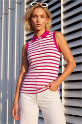 Stripe Collar Vest Top