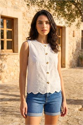 Dusk Broderie Button Up Blouse