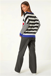 Star Striped Colour Block Knit Jumper
