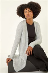 Metallic Longline Knit Cardigan