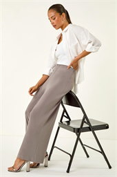 Petite Wide Leg Stretch Trouser