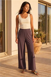 Petite Wide Leg Stretch Trouser