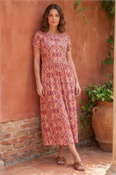 Petite Abstract Midi Dress