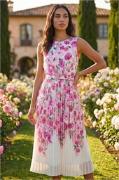 Floral Pleated Midi Dress