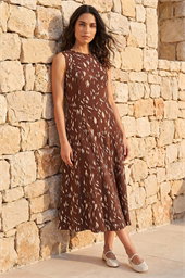 Brush Stroke Panel Midi Dress
