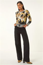 Abstract Jacquard Knit Jumper