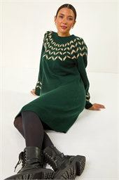 Chevron Print Knit Dress