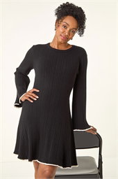 Petite Contrast Trim Knit Dress