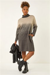 Ombre Speckled Knit Dress
