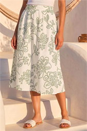 Floral Broderie Midi Skirt
