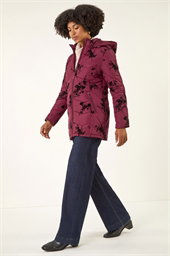 Floral Flock Padded Coat