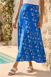 Diagonal Ditsy Floral Print Skirt